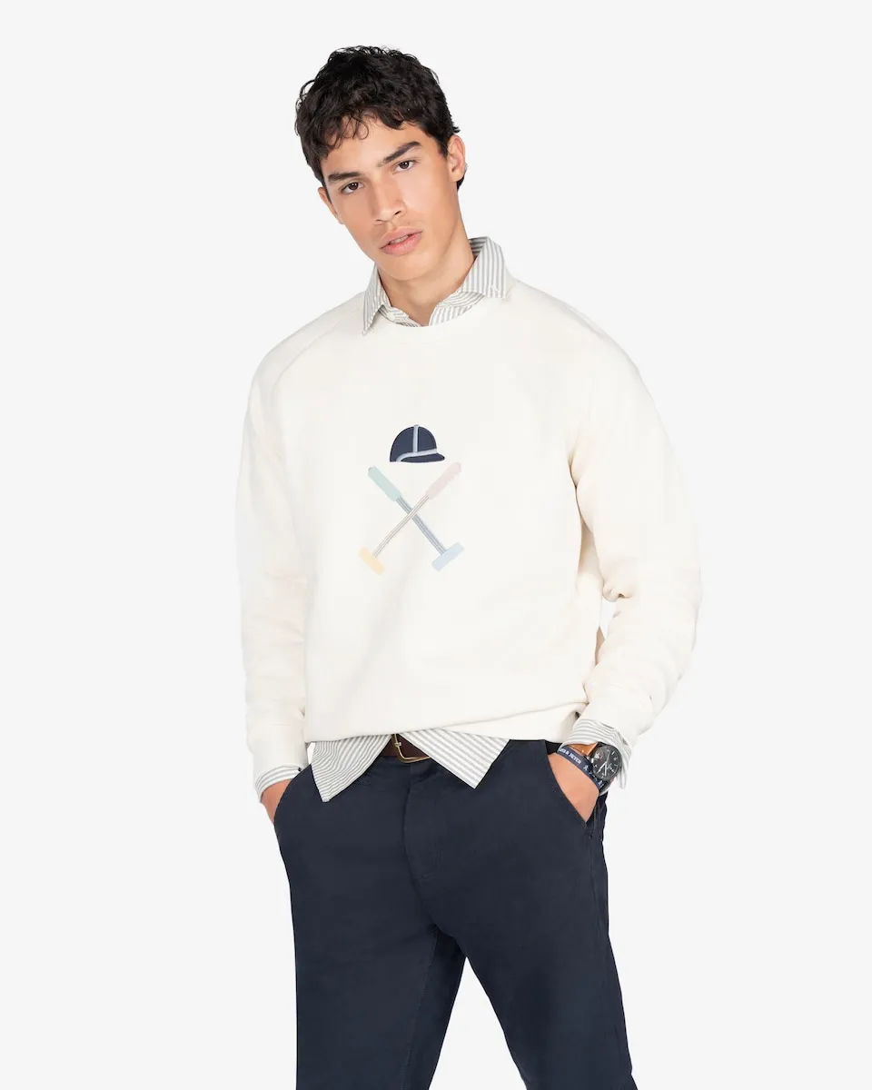 

Мужская толстовка с круглым вырезом и рисунком на передней части Harper & Neyer, белый