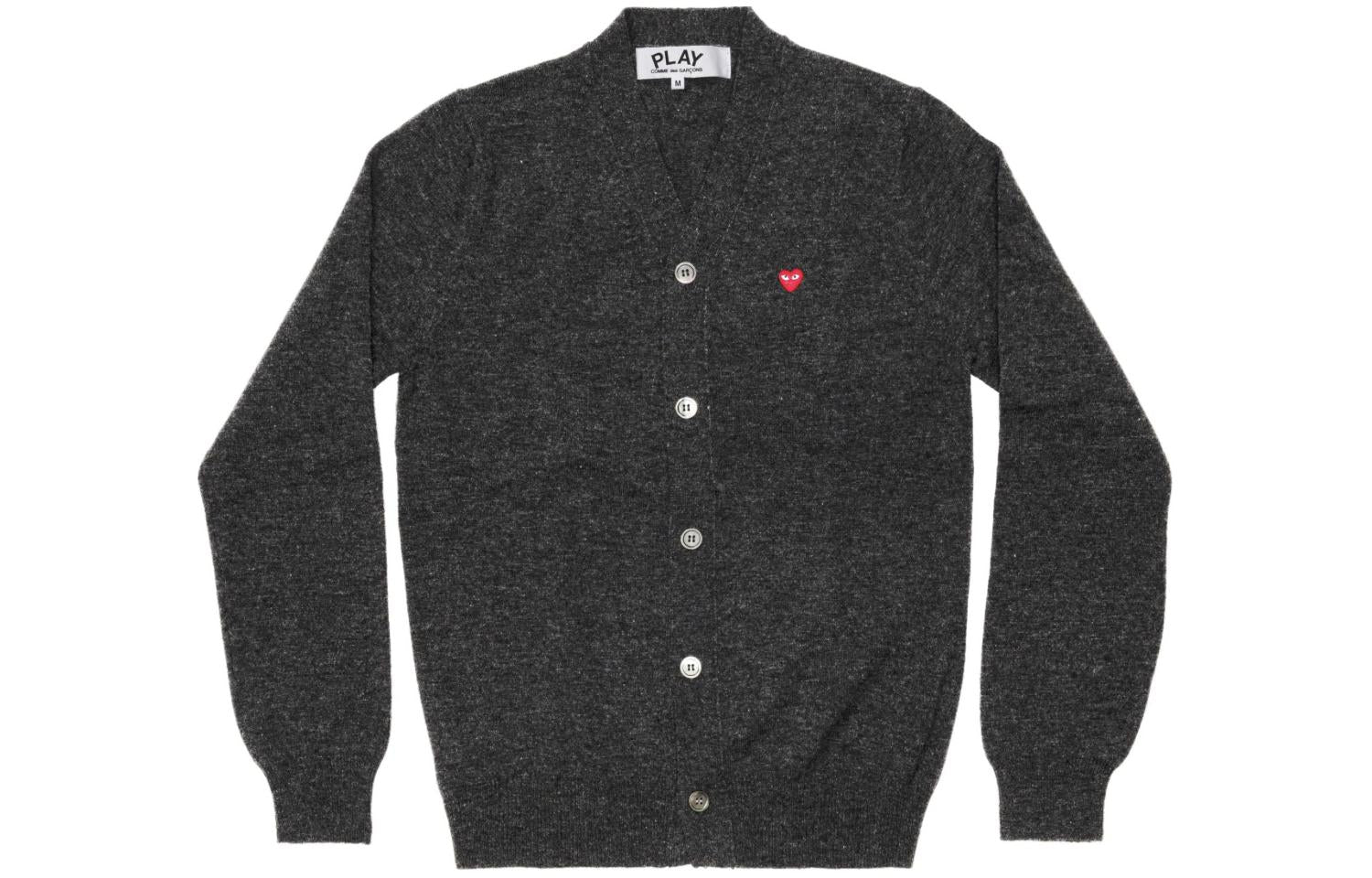 Кардиган COMME des GARCONS PLAY Cardigan With Small Red Emblem 'Grey' AZ-N080-051-2, серый — фото 2