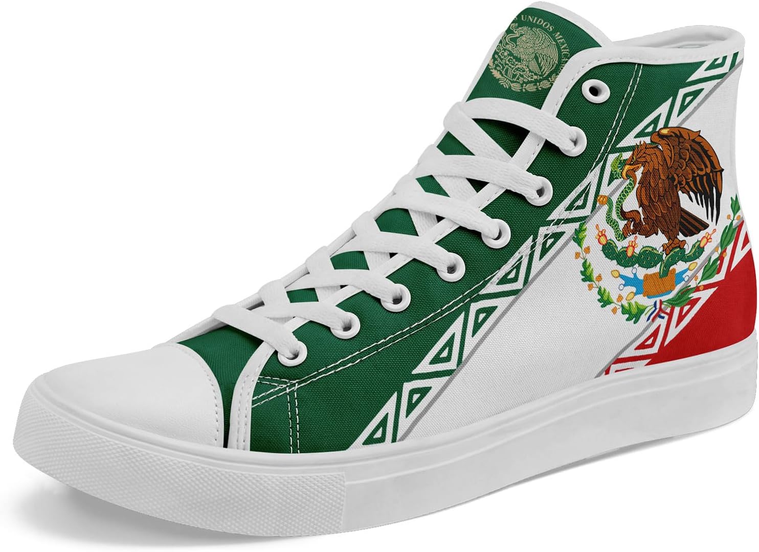 

Высокие кеды на шнуровке AWSOLE с флагом Мексики для мужчин и женщин, унисекс, стильные дышащие кроссовки с черепами, модная обувь на плоской подошве, белый/черный/красный/зеленый