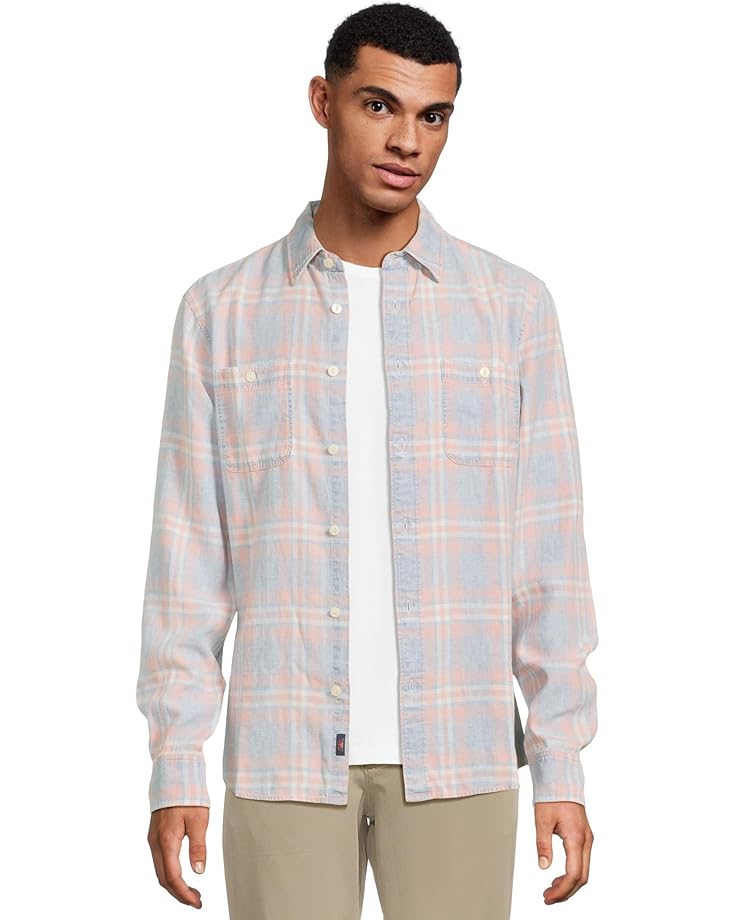 

Рубашка Faherty The Tried And True Chambray Workshirt, цвет Coral Bay Plaid