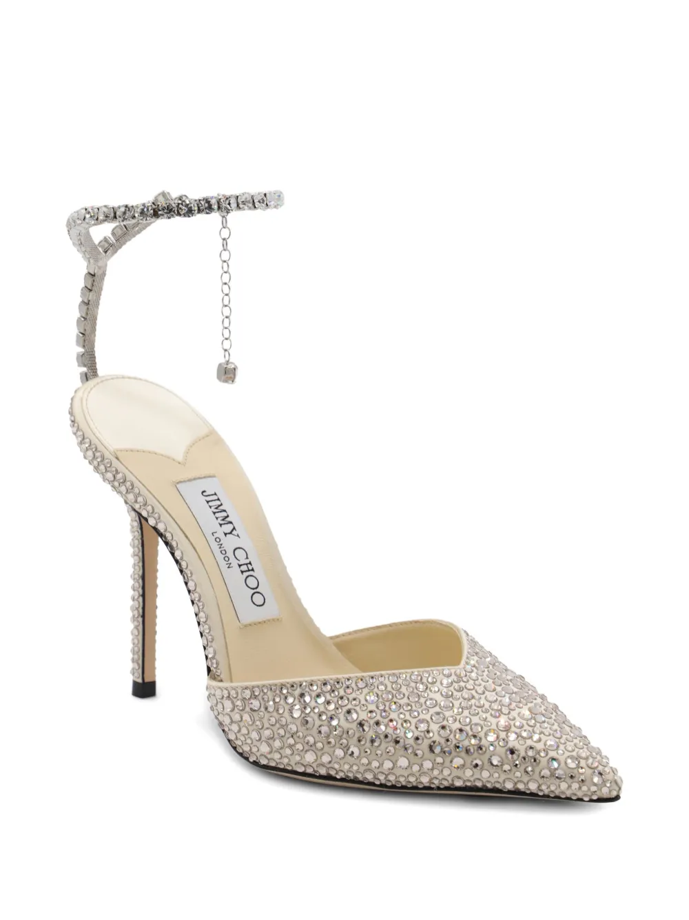 Туфли Saeda 100 мм, украшенные кристаллами JIMMY CHOO, нейтральный — фото 2