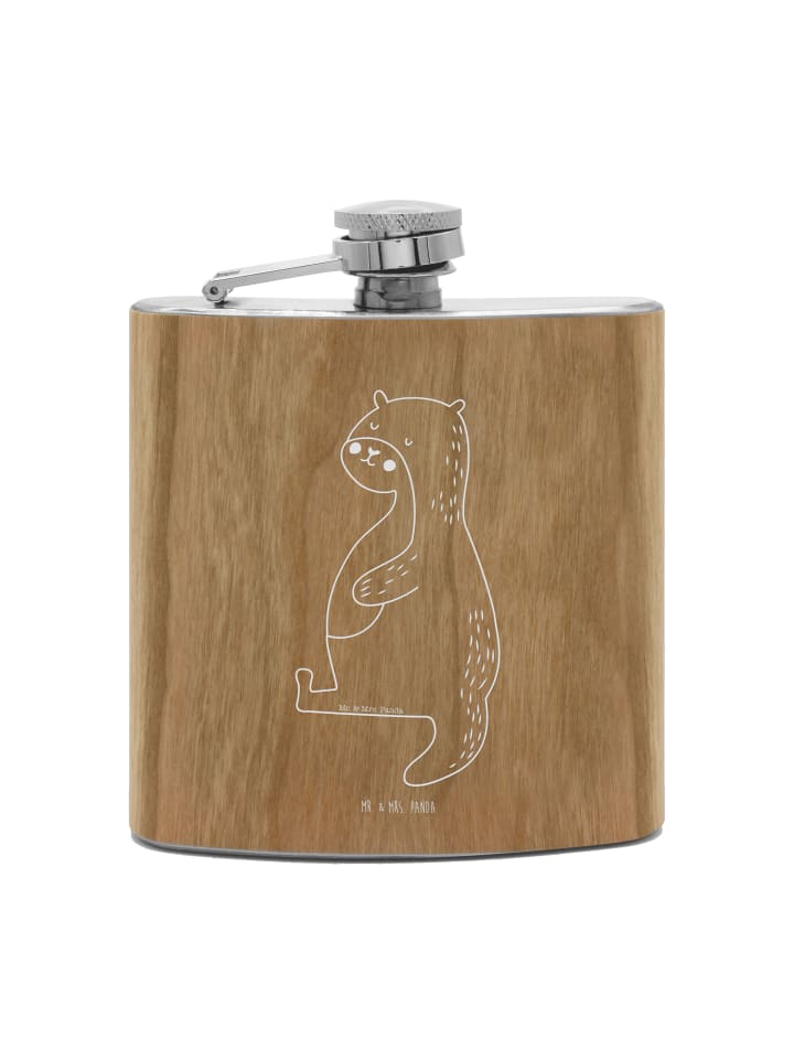 

Mr. & Mrs. Panda Фляга Flachmann Lama Springen mit Spruch in Braun