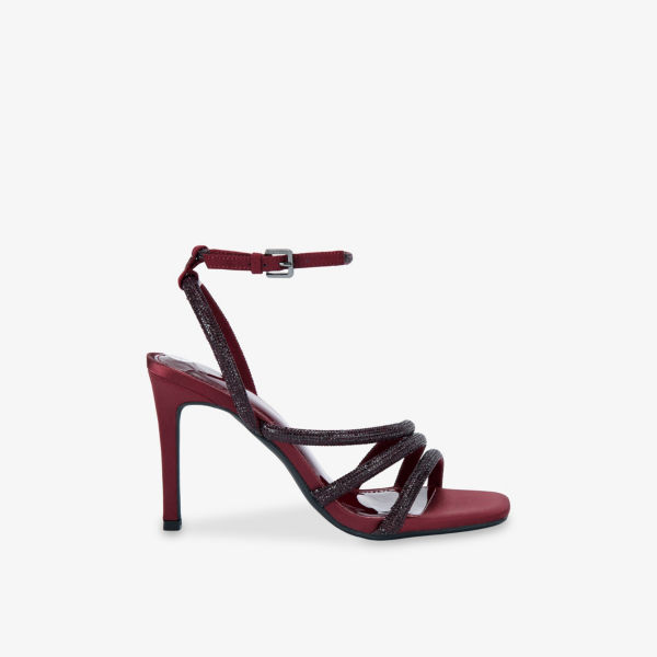 Босоножки Kg Kurt Geiger сатиновые на каблуке, бордовый