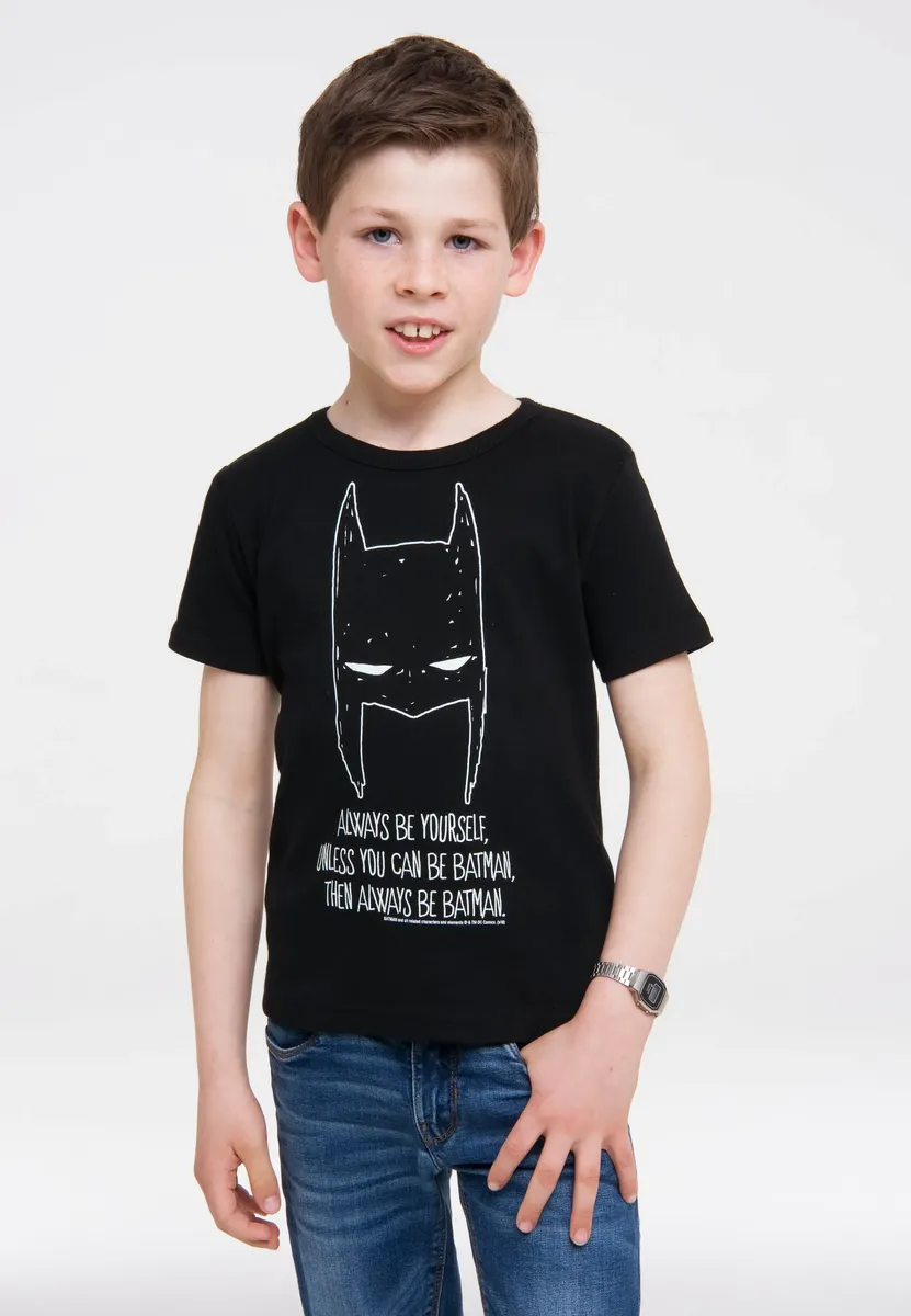 Футболка Logoshirt "DC - Batman - Always Be Yourself" с классным принтом "Бэтмен", черный — фото 3