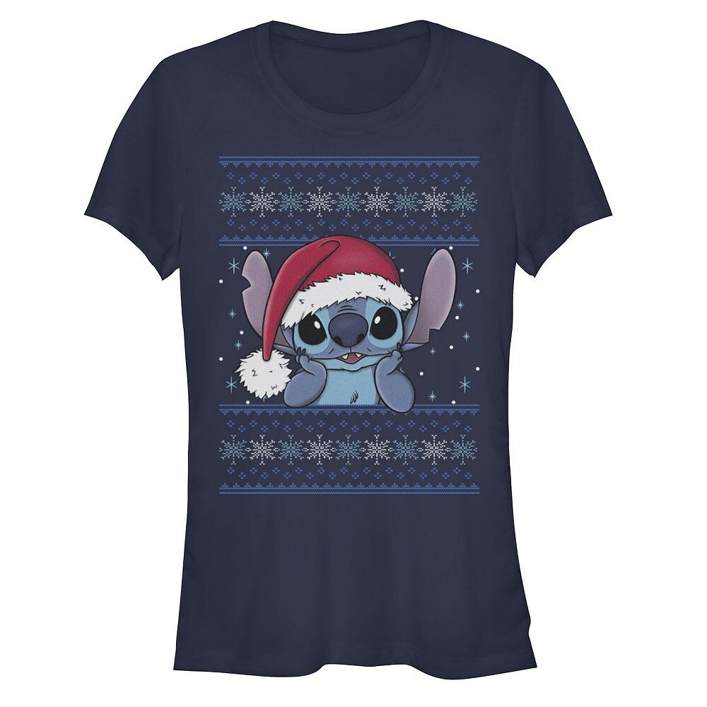 

Рождественский свитер Disney's Lilo & Stitch Hopeful, футболка с рисунком Stitch Junior для детей, темно-синий