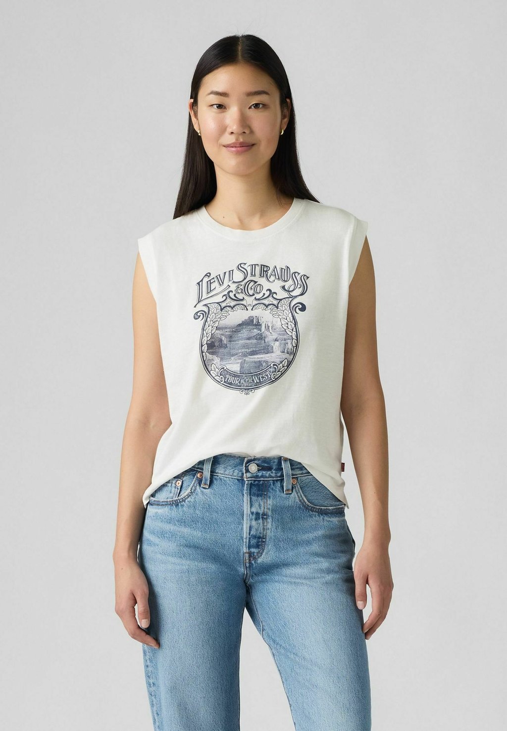 

Футболка с принтом GRAPHIC BOXY TANK TOP Levi's, белый