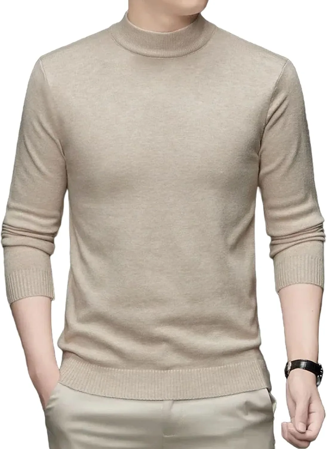 

Полуворотник мужской свитер базовый однотонный