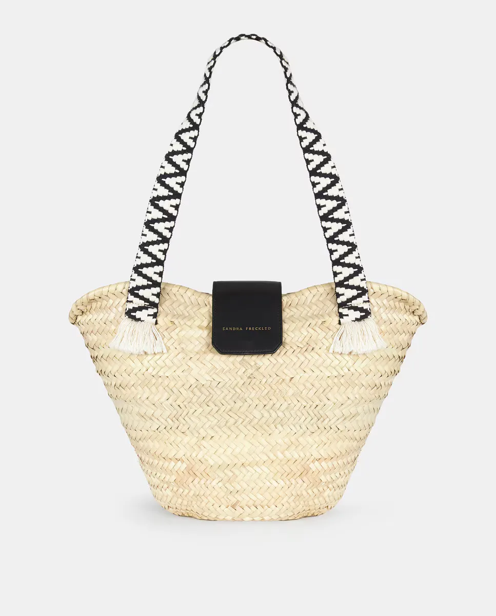 

Сумка Capazo con asas en palma y piel lisa Sandra Freckled, черный