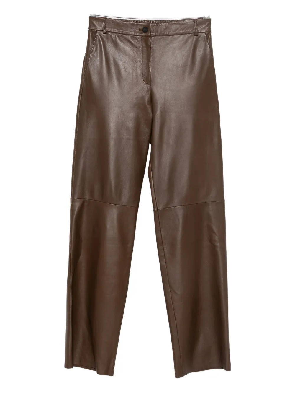 

Кожаные брюки прямого кроя Antonelli, коричневый
