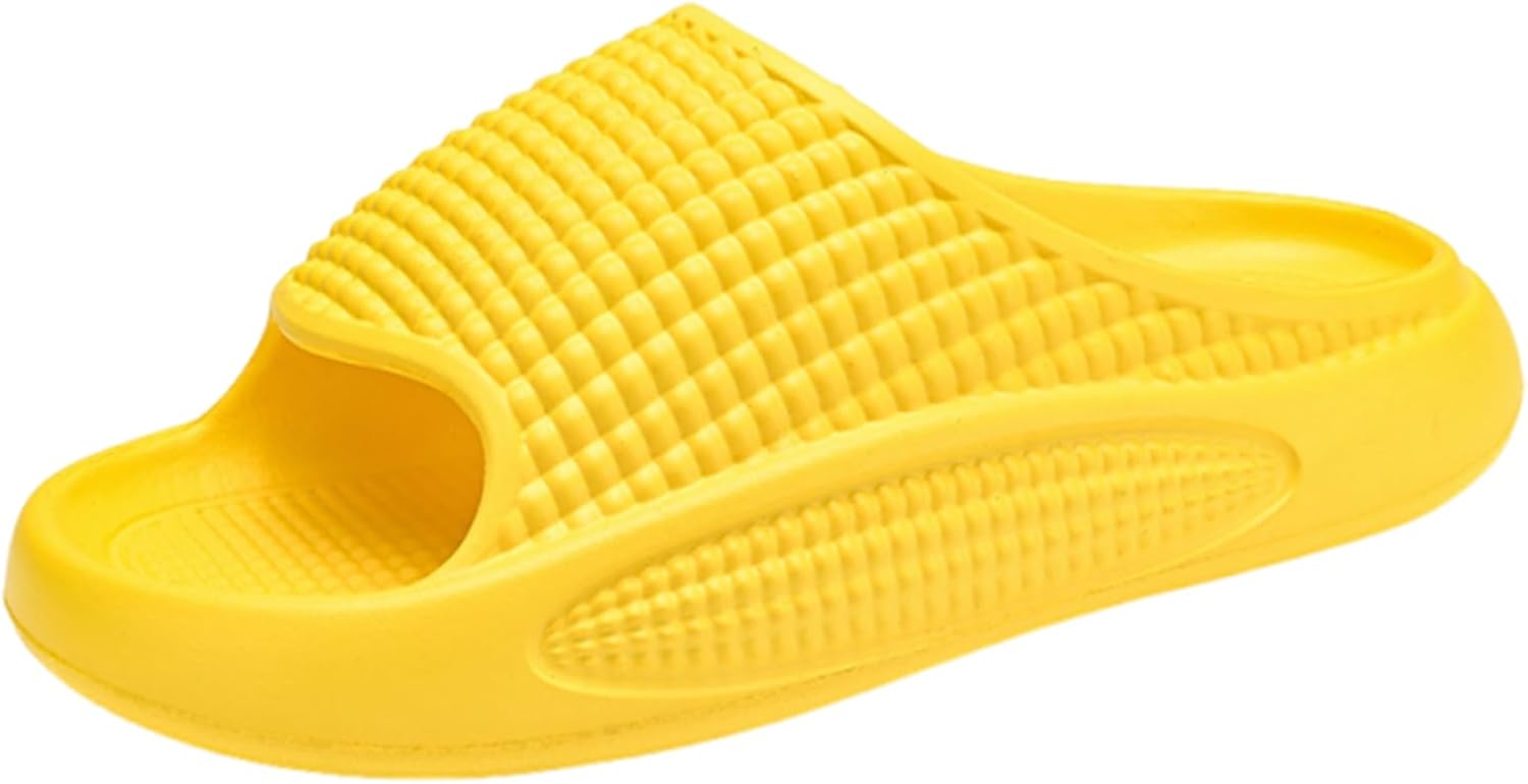 

WIRETRAN Сандалии «Облако» унисекс для сада и пляжа, толстая подошва, мягкие нескользящие тапочки на платформе, быстросохнущие, для душа и ванной комнаты, для женщин и мужчин, желтый