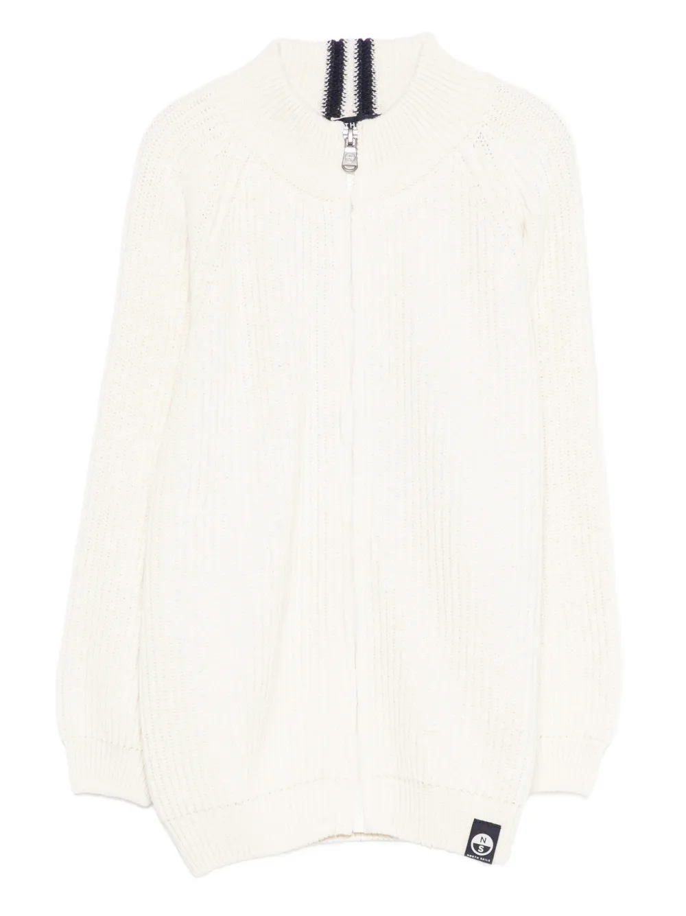 

Кардиган на молнии с воротником-стойкой, вязка 7GG North Sails Kids, белый