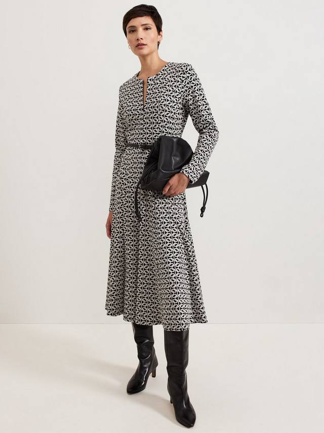 

Жаккардовое платье eleni circle Phase Eight, цвет Black/Ivory