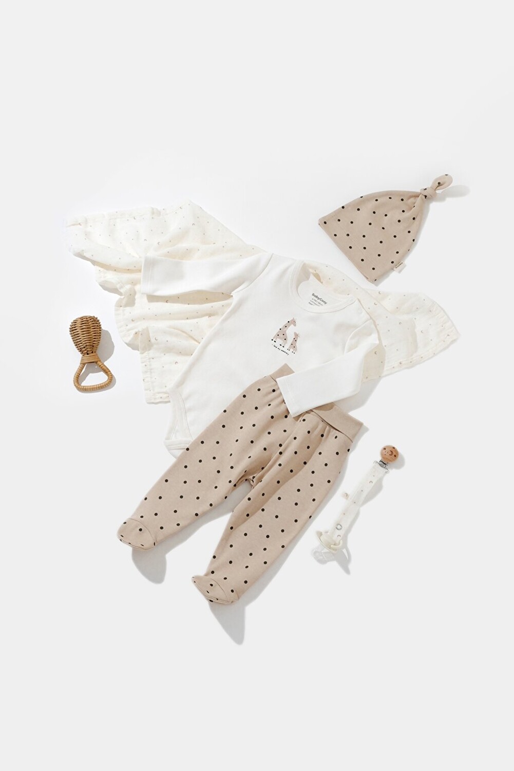 

Комплект из 3 шт. (боди с длинными рукавами, брюки, шапка) BabyCosy Organic Wear