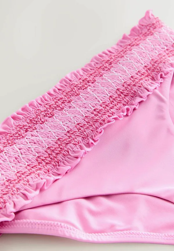 Сборчатые плавки от бикини с высоким вырезом для ног Next, Pink Contrast Stitch — фото 2