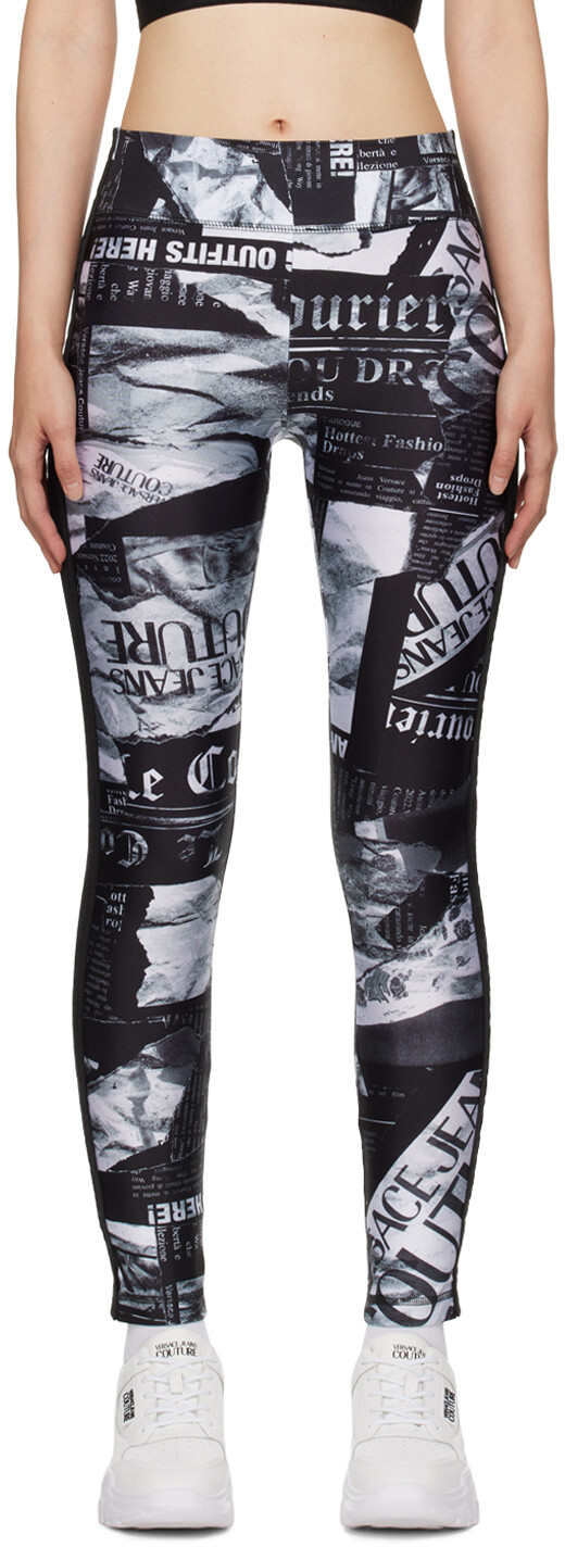 

Черные леггинсы с принтом Versace Jeans Couture
