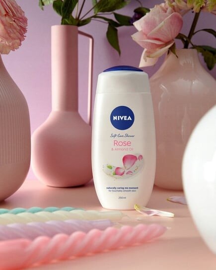 Питательный гель для душа 750мл Nivea, Rose & Almond Oil Care Shower — фото 2