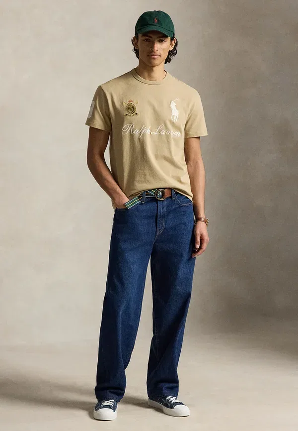 Футболка Polo Ralph Lauren Classic Fit Big Pony Jersey Print, цвет винтажный хаки — фото 2