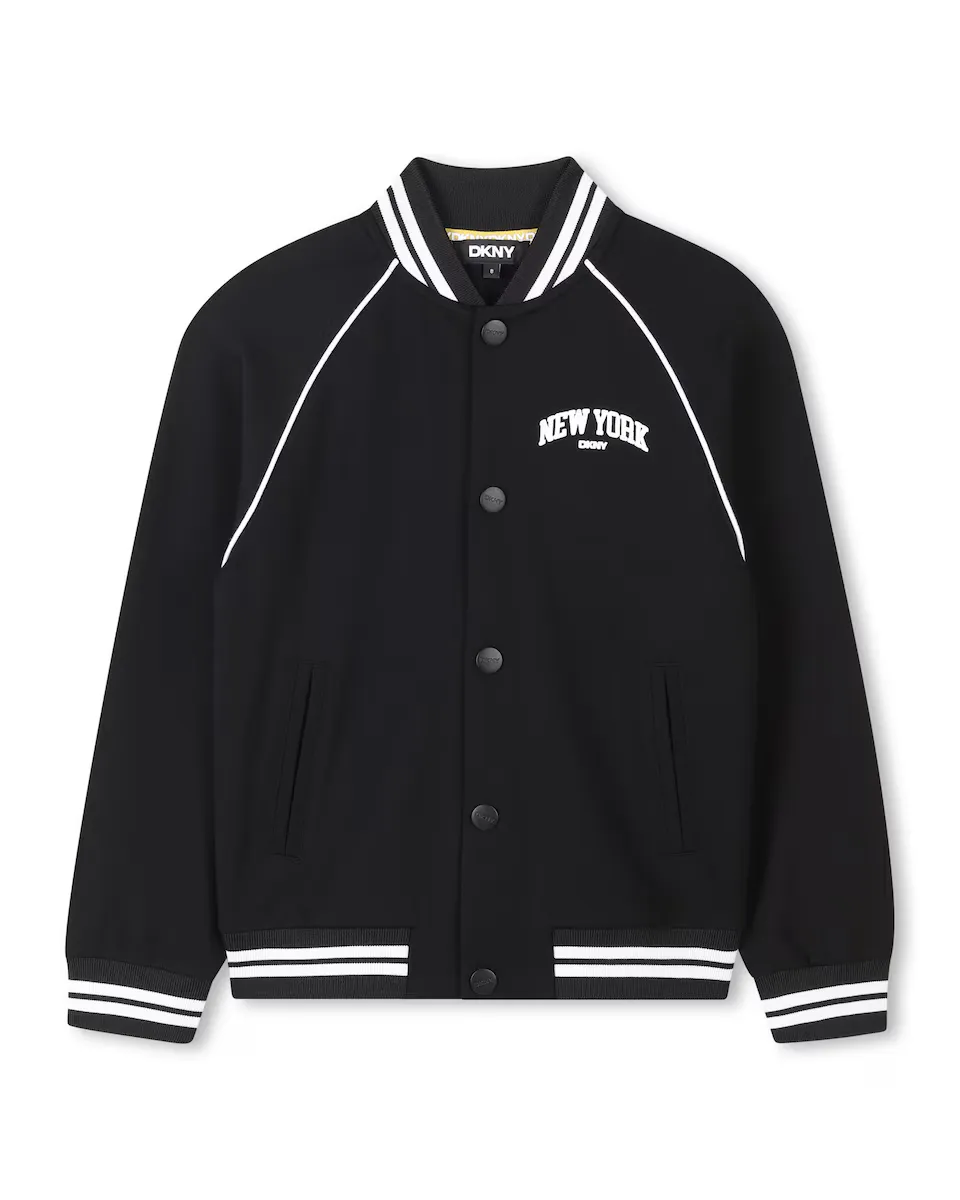 

Бомбер с кнопками и задним логотипом DKNY, чёрный