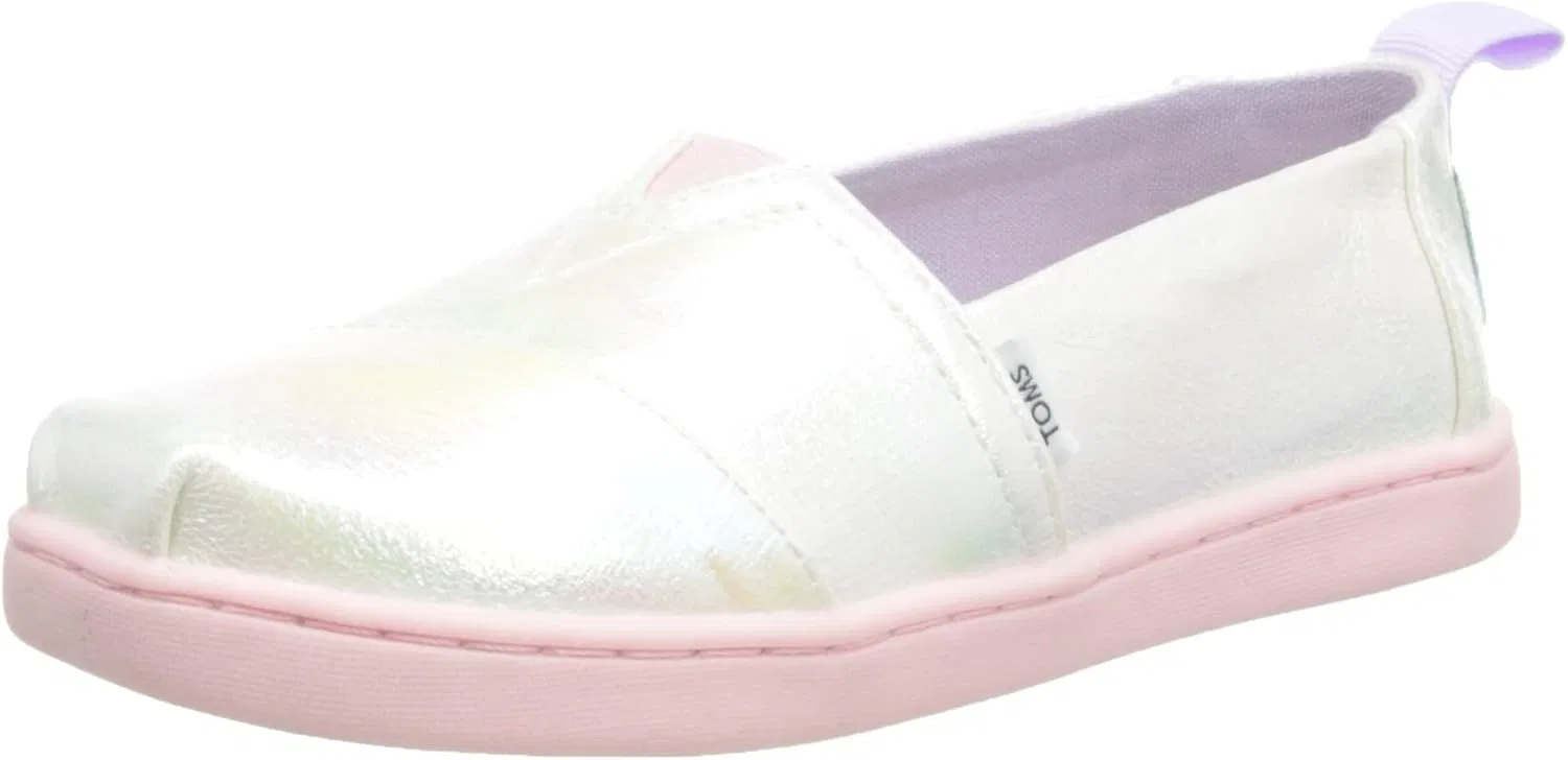 Балетки TOMS, белый мульти иридисцентный полоска