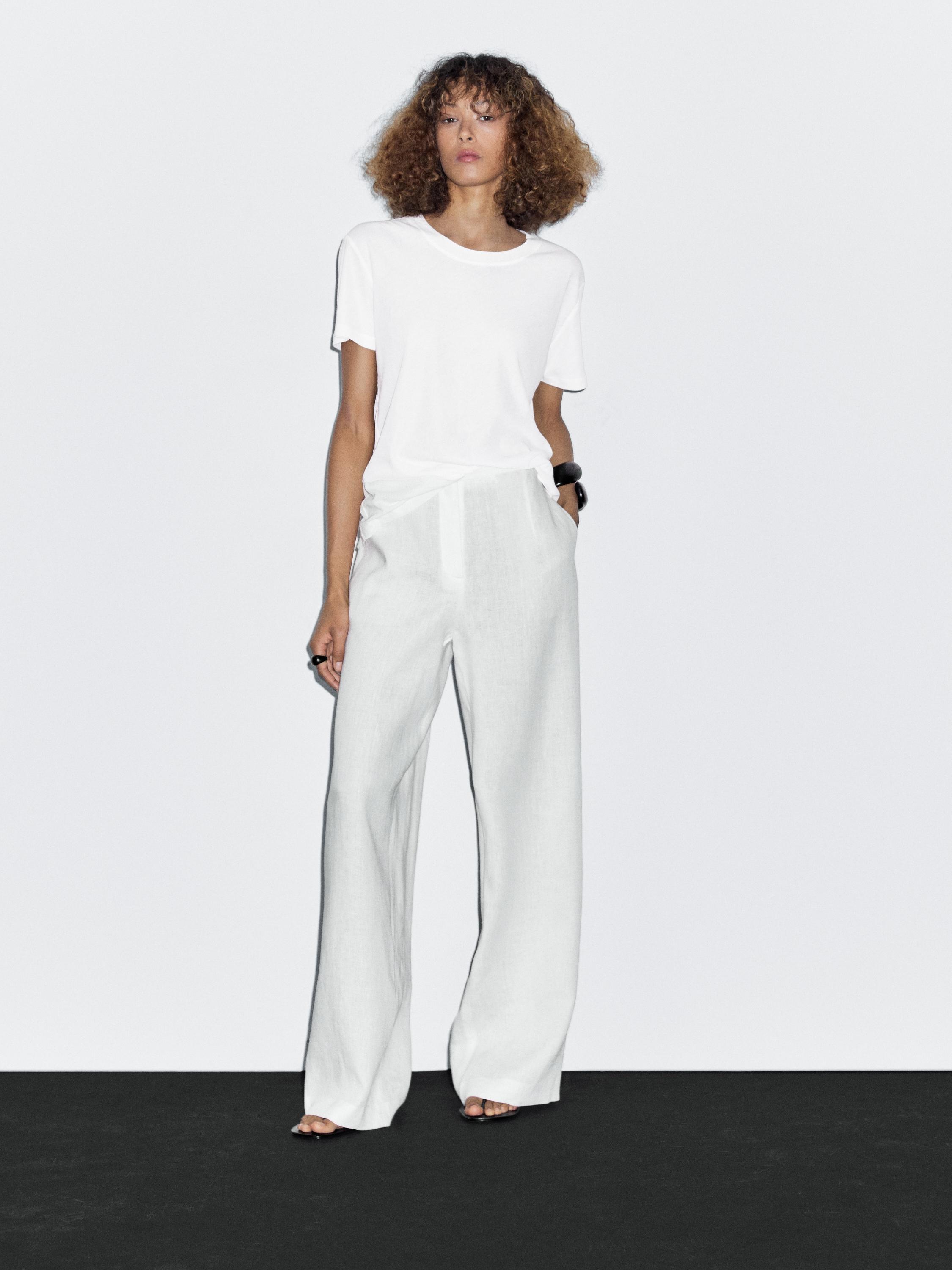 

Легкая футболка с коротким рукавом Massimo Dutti, белый