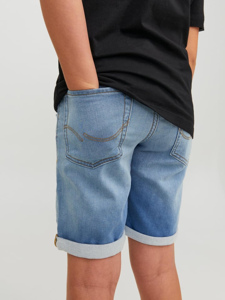 Джинсовые шорты длиной до колена JJIRICK синего цвета Jack & Jones — фото 4