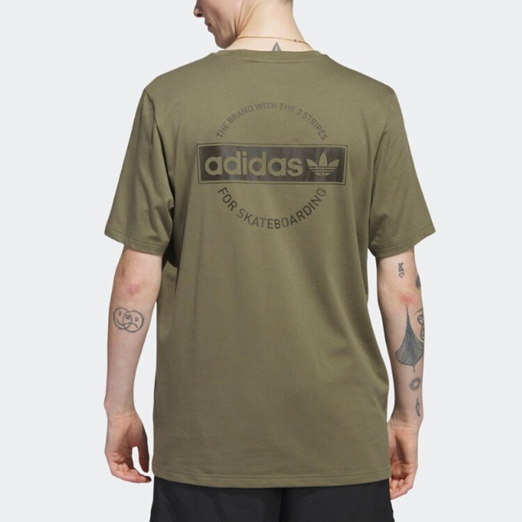 Футболка мужская оливковая Strata Adidas Originals, оливковый — фото 3
