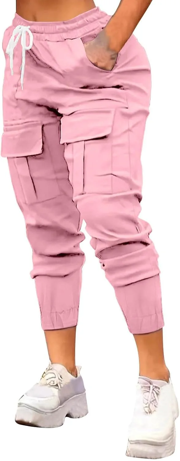 

Женские мешковатые карго-джоггеры Petite с высокой талией и множеством карманов OPHPY