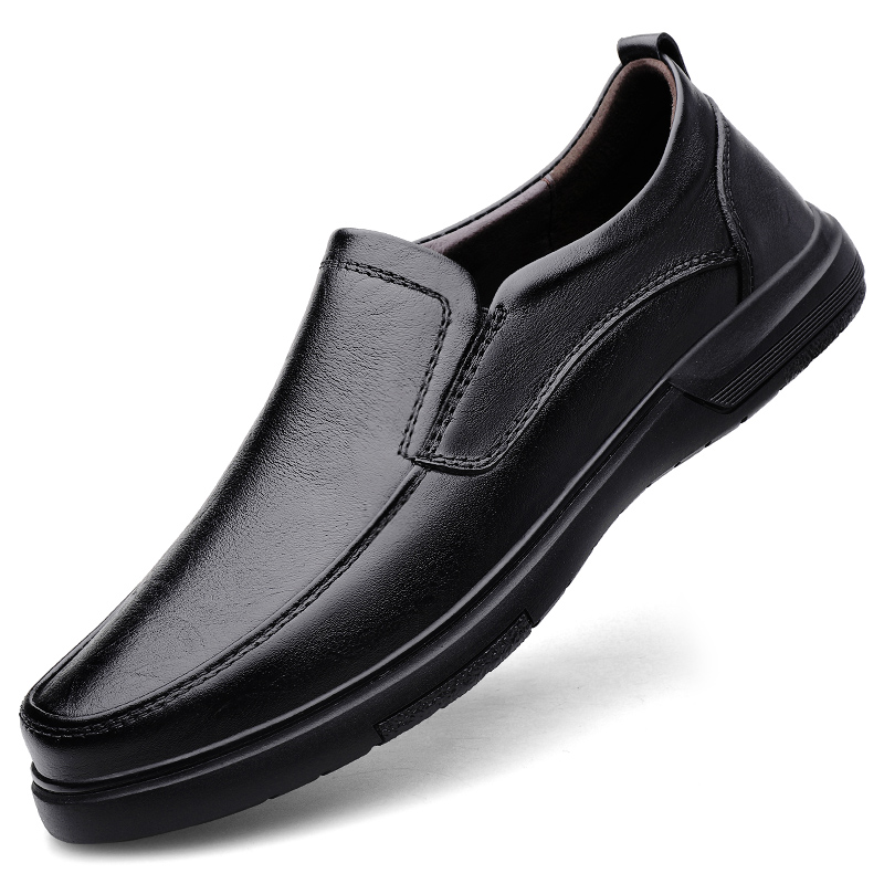 PAIBLOKS Мужские повседневные туфли черные с текстурой личи, цвет Black Litchi Grain — фото 3