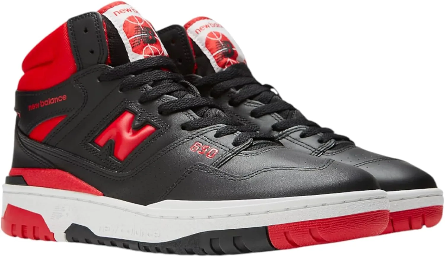 Мужские кроссовки New Balance BB650 V1, белый/черный/красный — фото 3