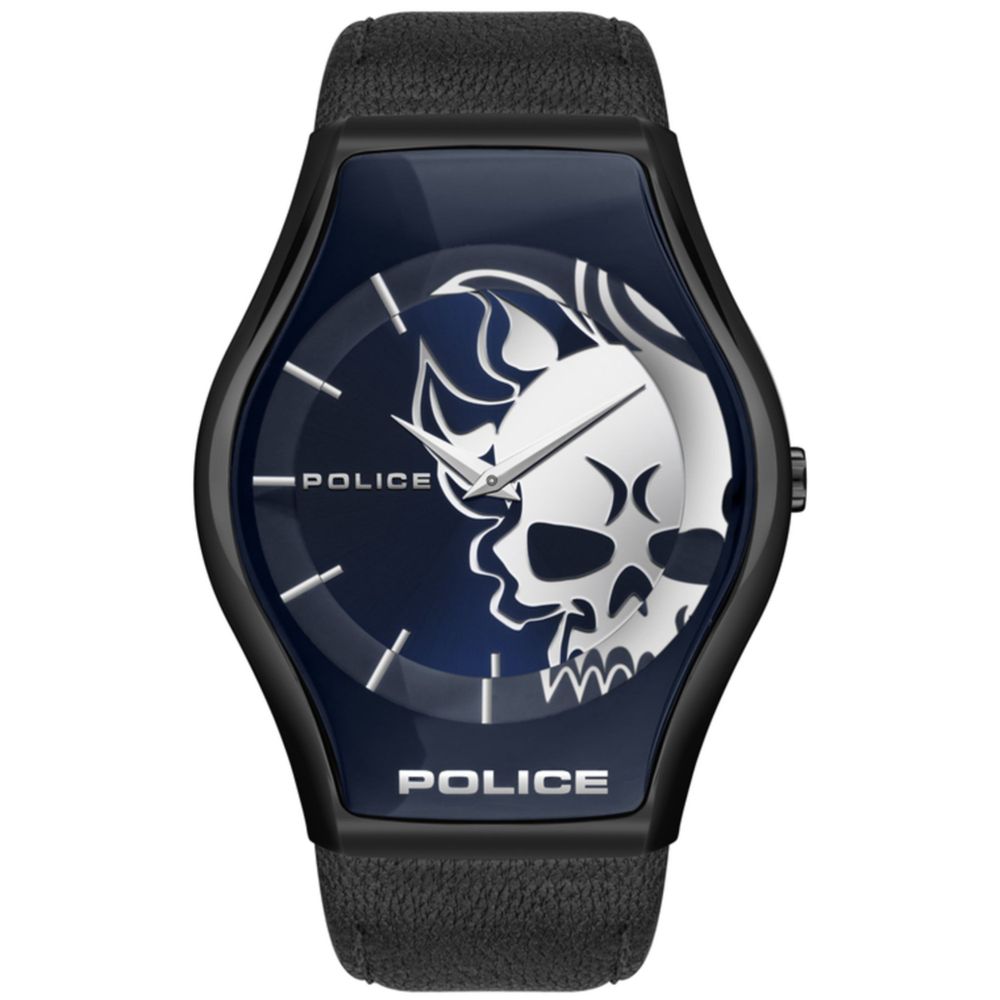 

Черные кожаные часы The Police