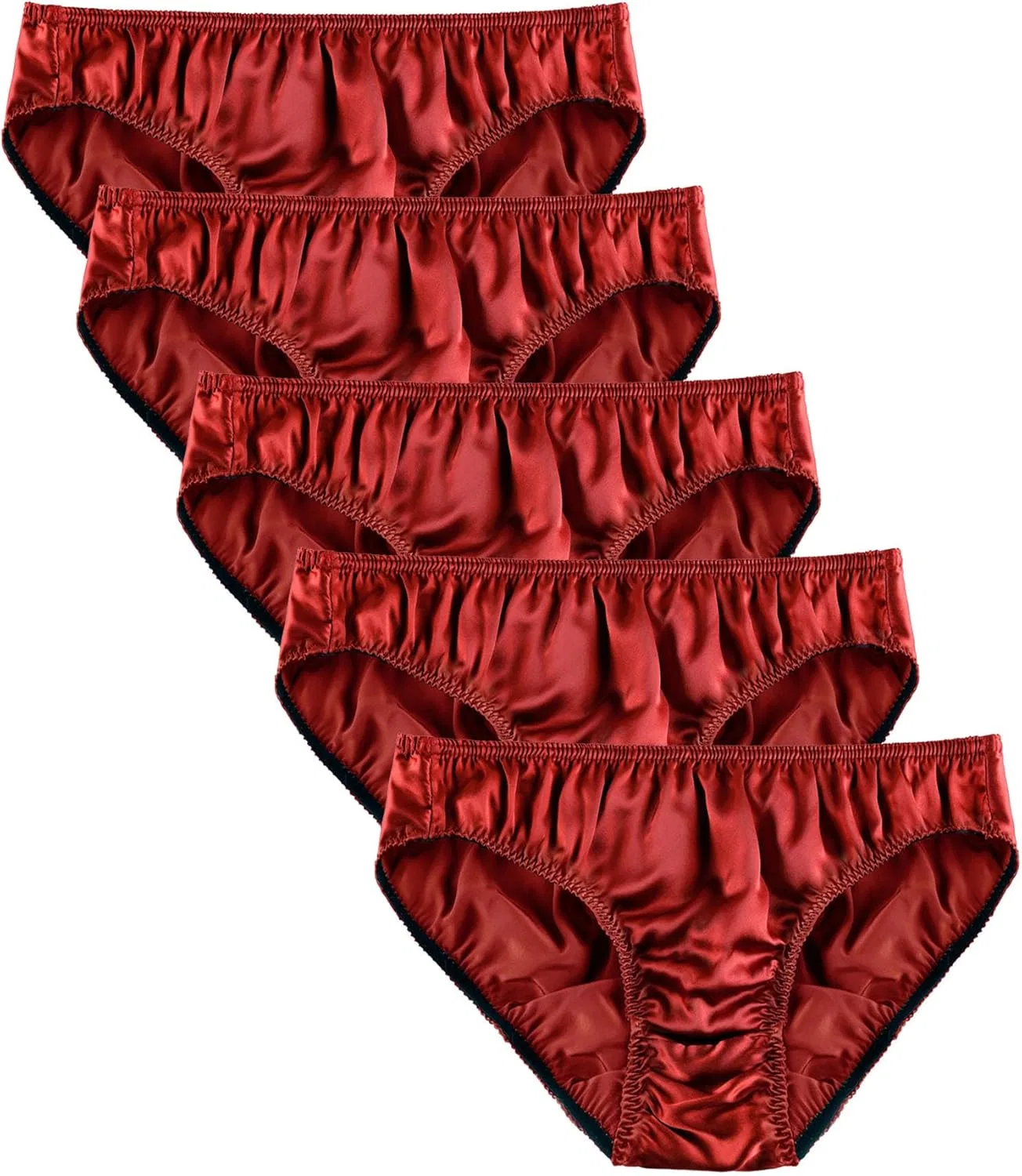 Брифы, шелк, Large, Red-5pc