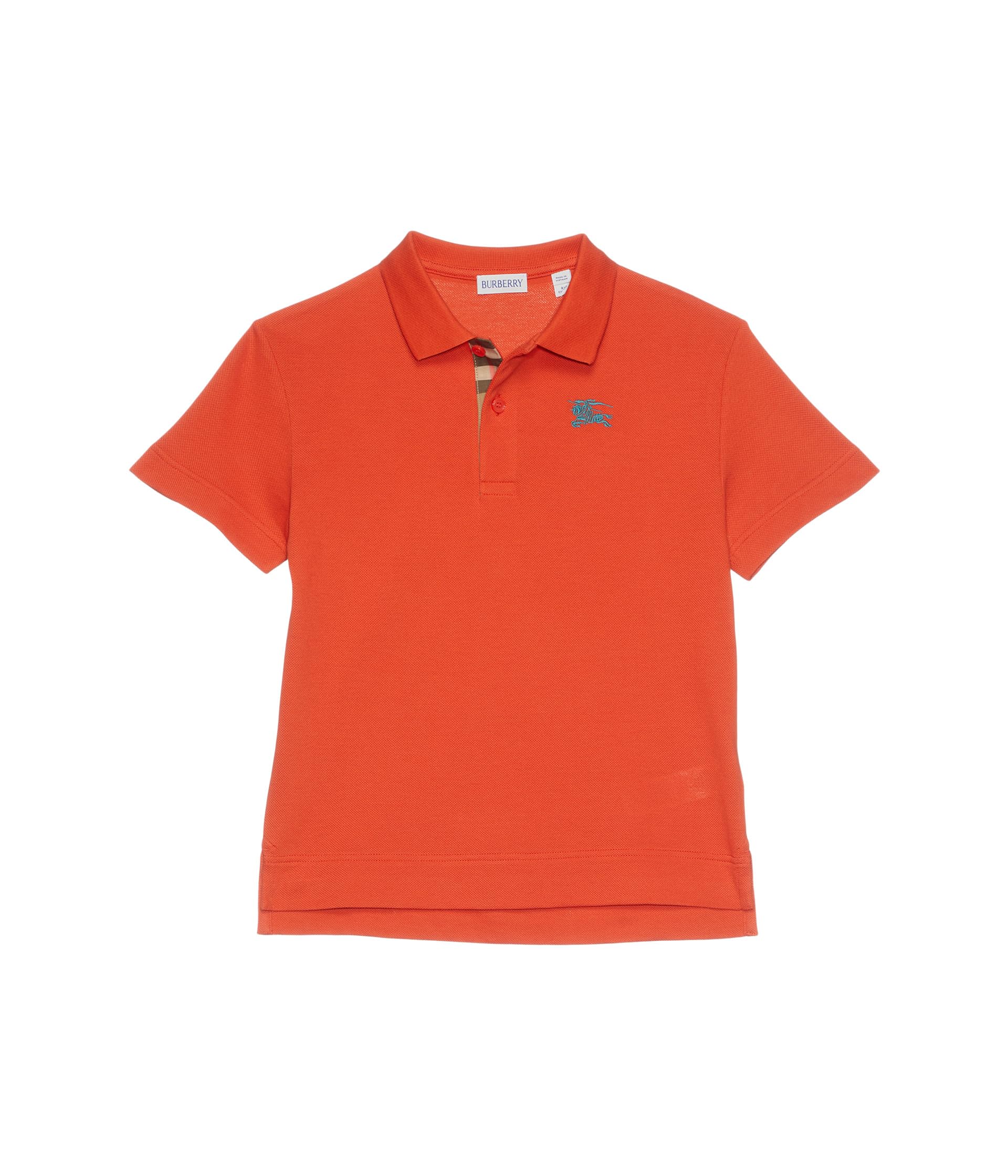 

Поло Burberry Kids Johane EKD Check Polo Shirt, цвет Molten