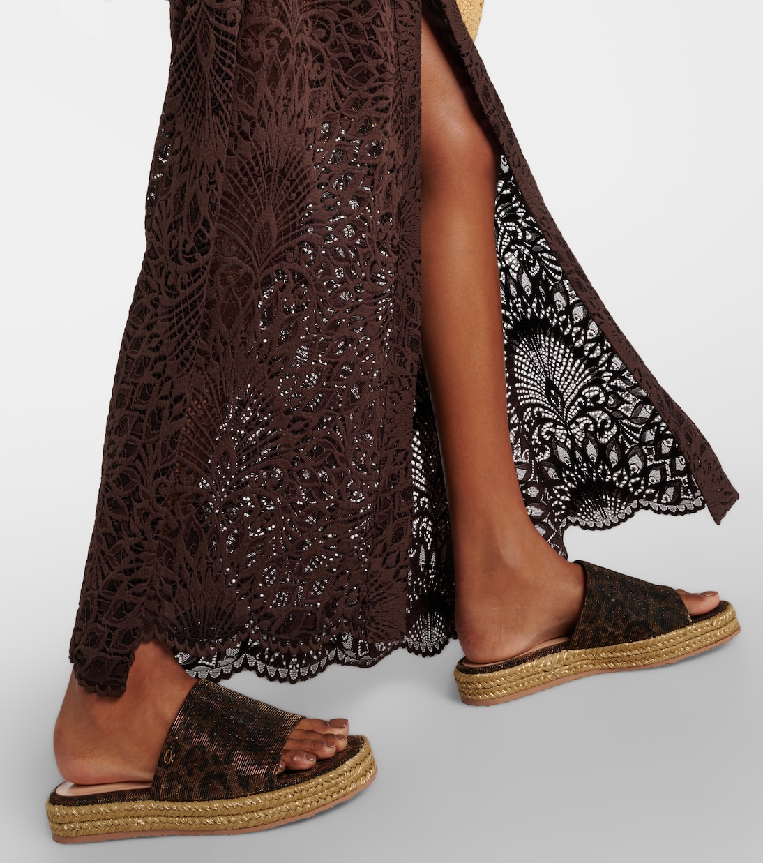 Эспадрильи на платформе с леопардовым принтом Gianvito Rossi, Leopard Print + Naturale + Mekong — фото 4