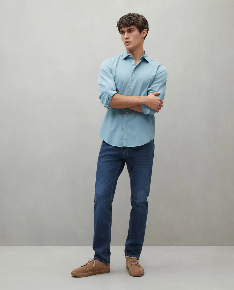 

Мужские узкие трикотажные джинсы из денима Easy Wear, черный