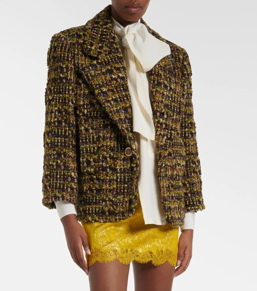 Шелковая блузка с завязками на шее Saint Laurent, белый — фото 2