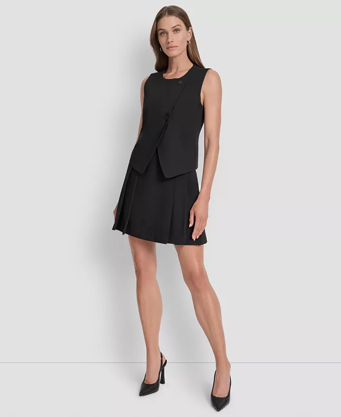 

Асимметричный жилет с круглым вырезом DKNY, черный