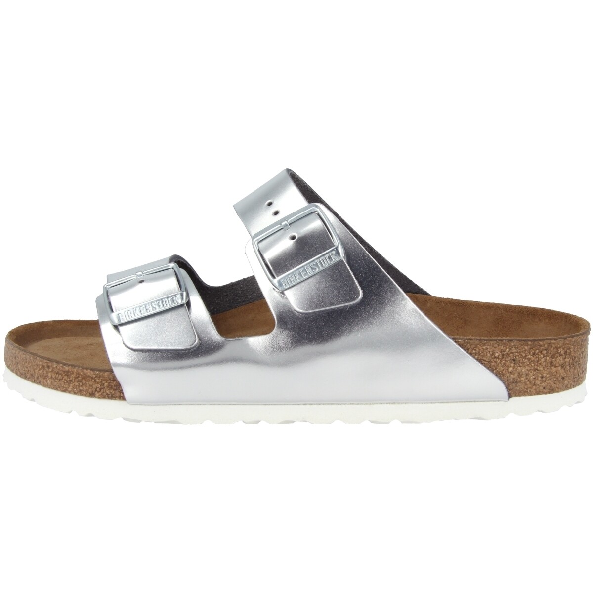 

Сандалии Birkenstock Arizona SFB Naturleder Weichbettung normal, серебряный