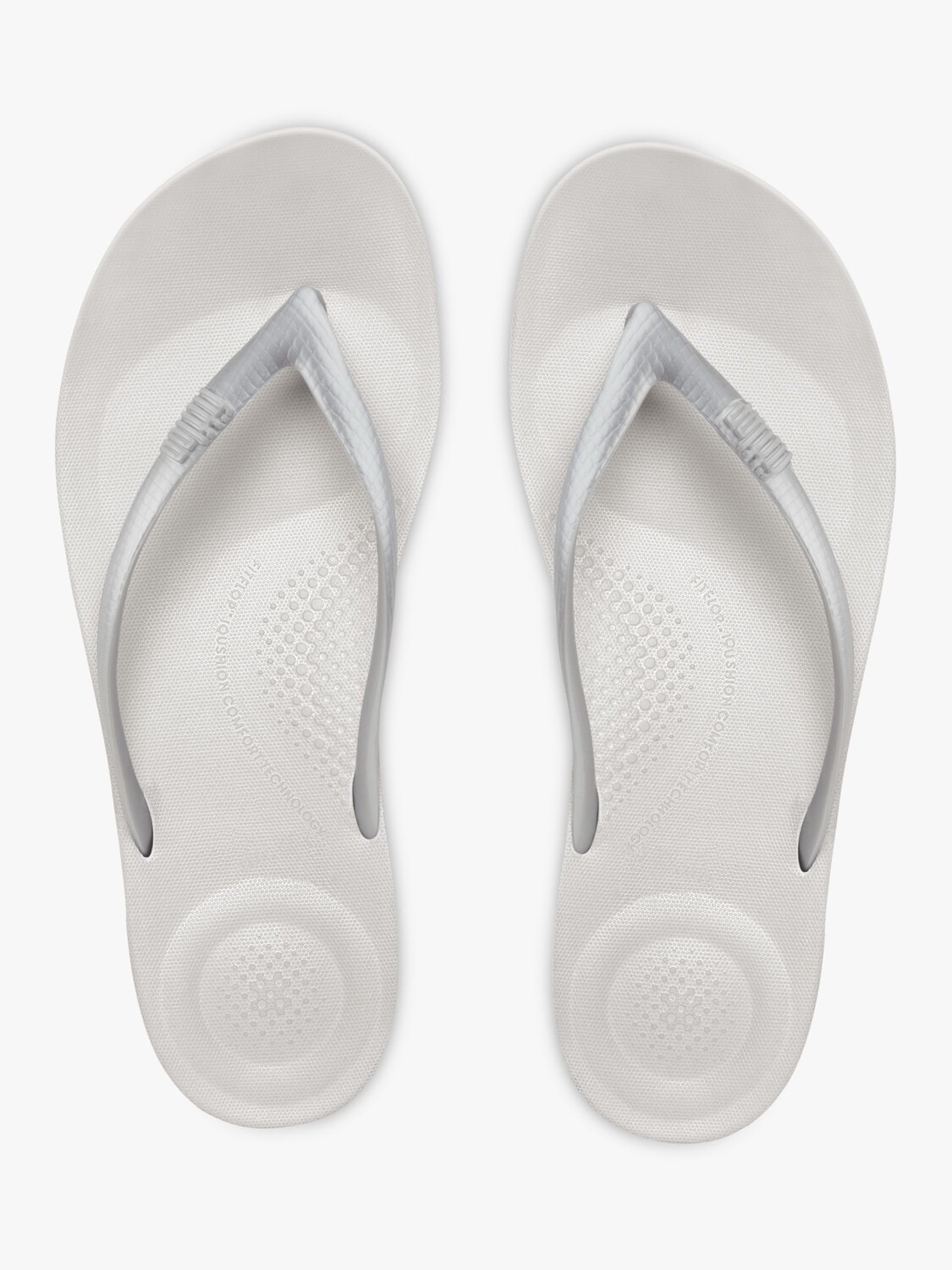 Эргономичные шлепанцы FitFlop IQushion, серебристые