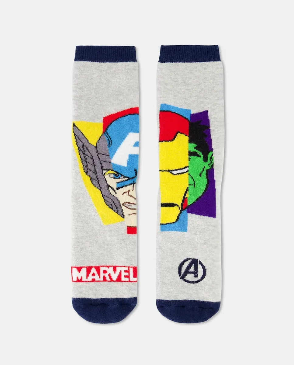 

носки с антискользящей подошвой с рисунком АВЕНГЕРС Cotton Juice, светло-серый
