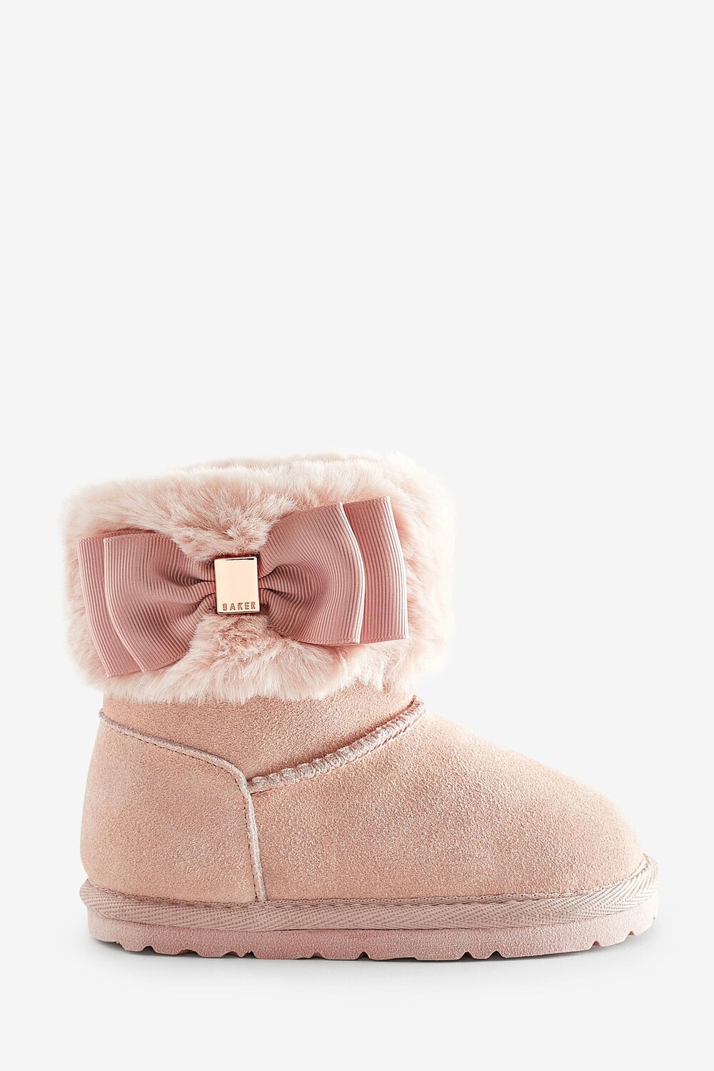 

Ботильоны для девочек с искусственным мехом и бантом Baker By Ted Baker, розовый