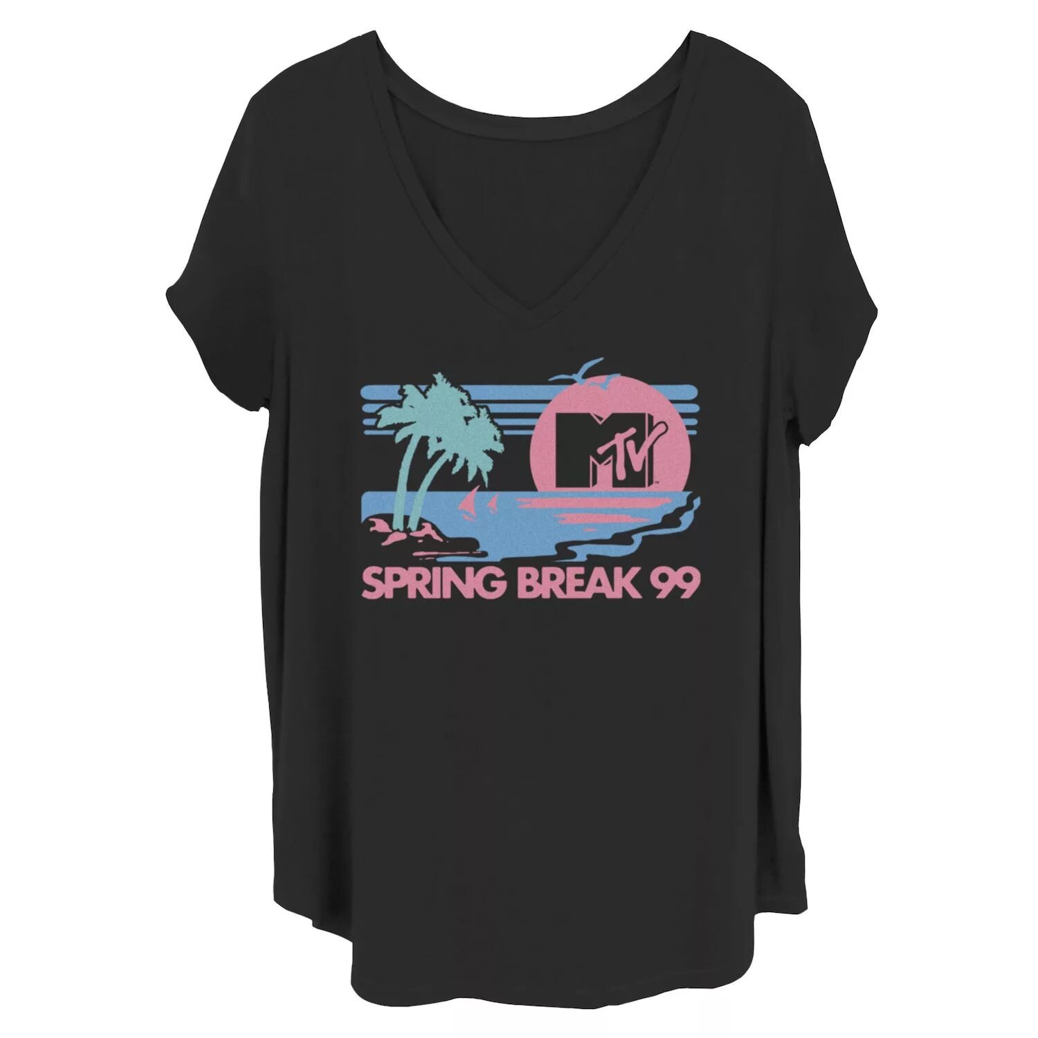 

Детская пляжная футболка больших размеров с логотипом MTV Spring Break Licensed Character