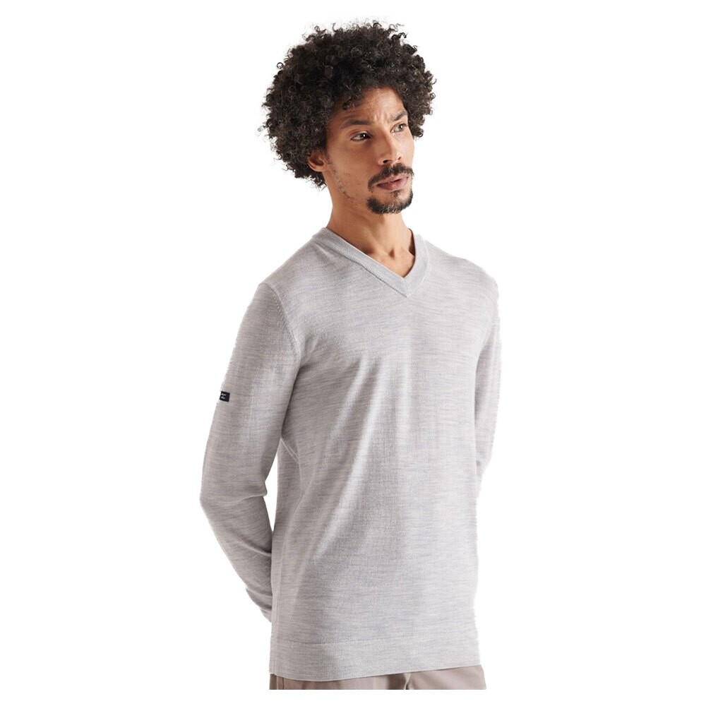 

Свитер Superdry Merino Vee, серый