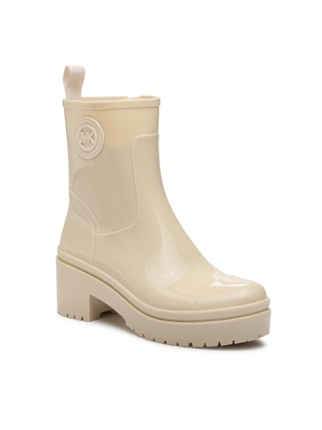 Ботильоны на блочном каблуке Karis Rainboot MICHAEL KORS, экрю — фото 2