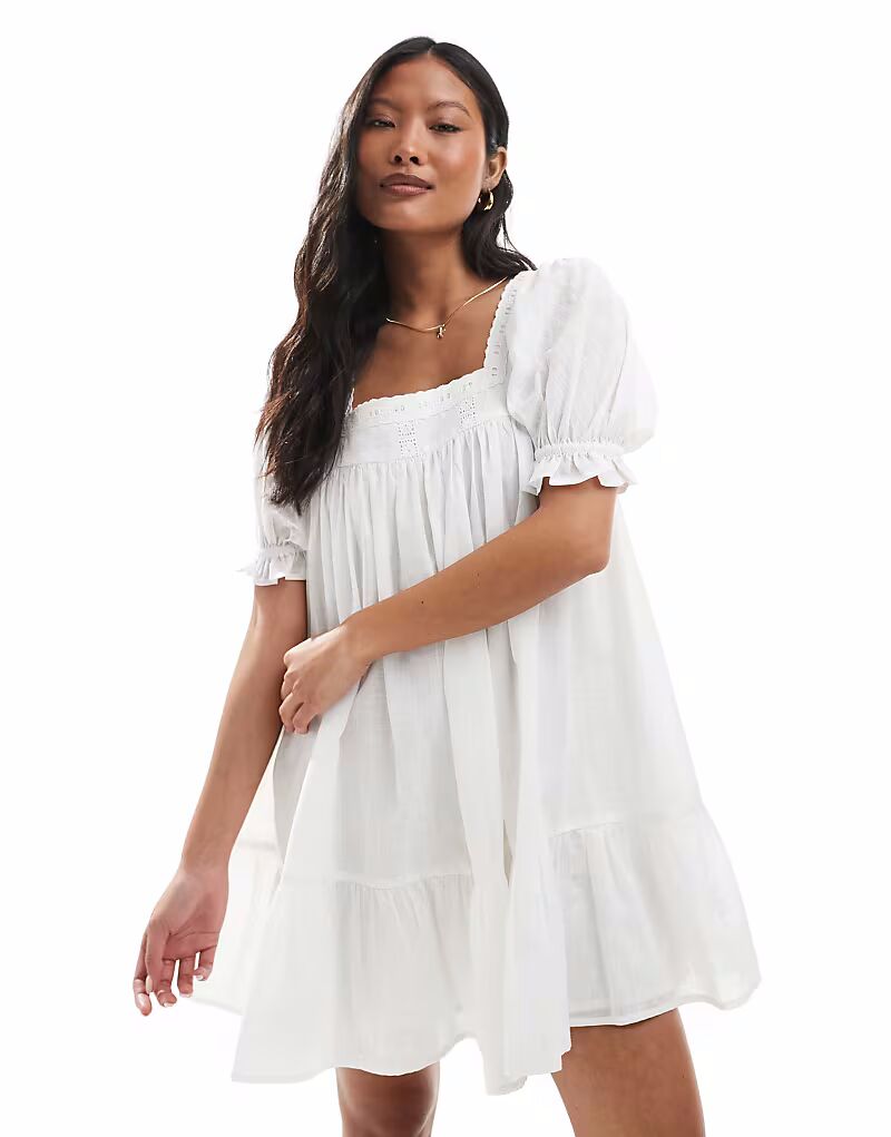 

Платье-халат Miss Selfridge Petite из вуали белого цвета