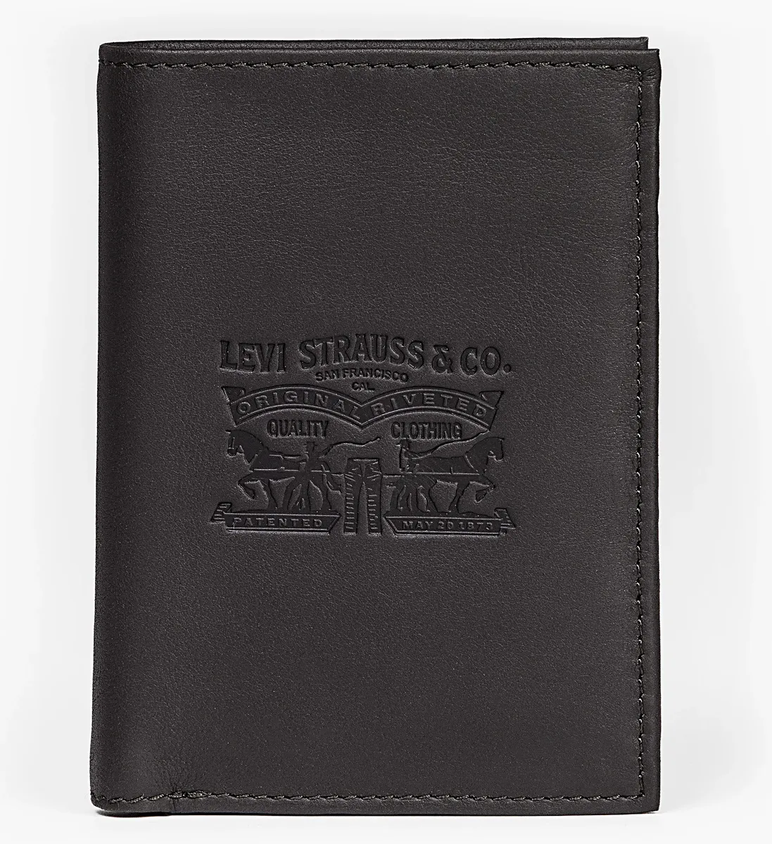 

Кошелек Levi's "VINTAGE TWO HORSE VERTICAL COIN WALLET", с красивым тиснением, мужской кожаный кошелек, коричневый