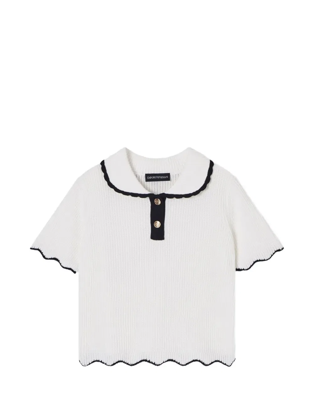 Рубашка-поло в рубчик Emporio Armani Kids, белый