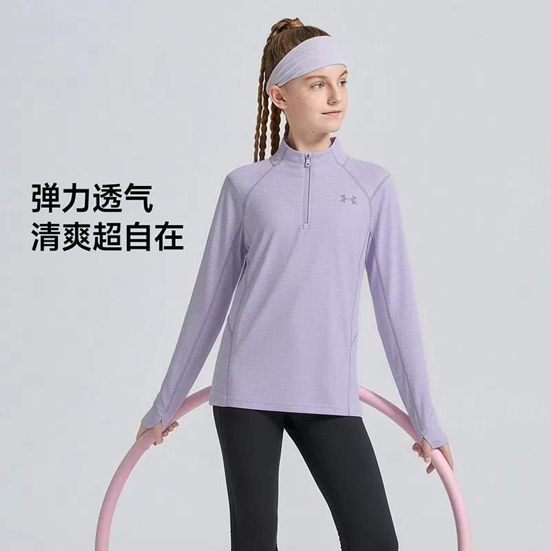 Футболка Crew Neck средней растяжимости Under Armour лавандовый — фото 4