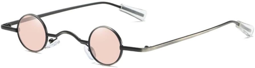 

Винтажные панк-солнцезащитные очки для мужчин, маленькие круглые солнцезащитные очки для женщин с широкой переносицей и металлической оправой, очки для вождения MTZJH, 4