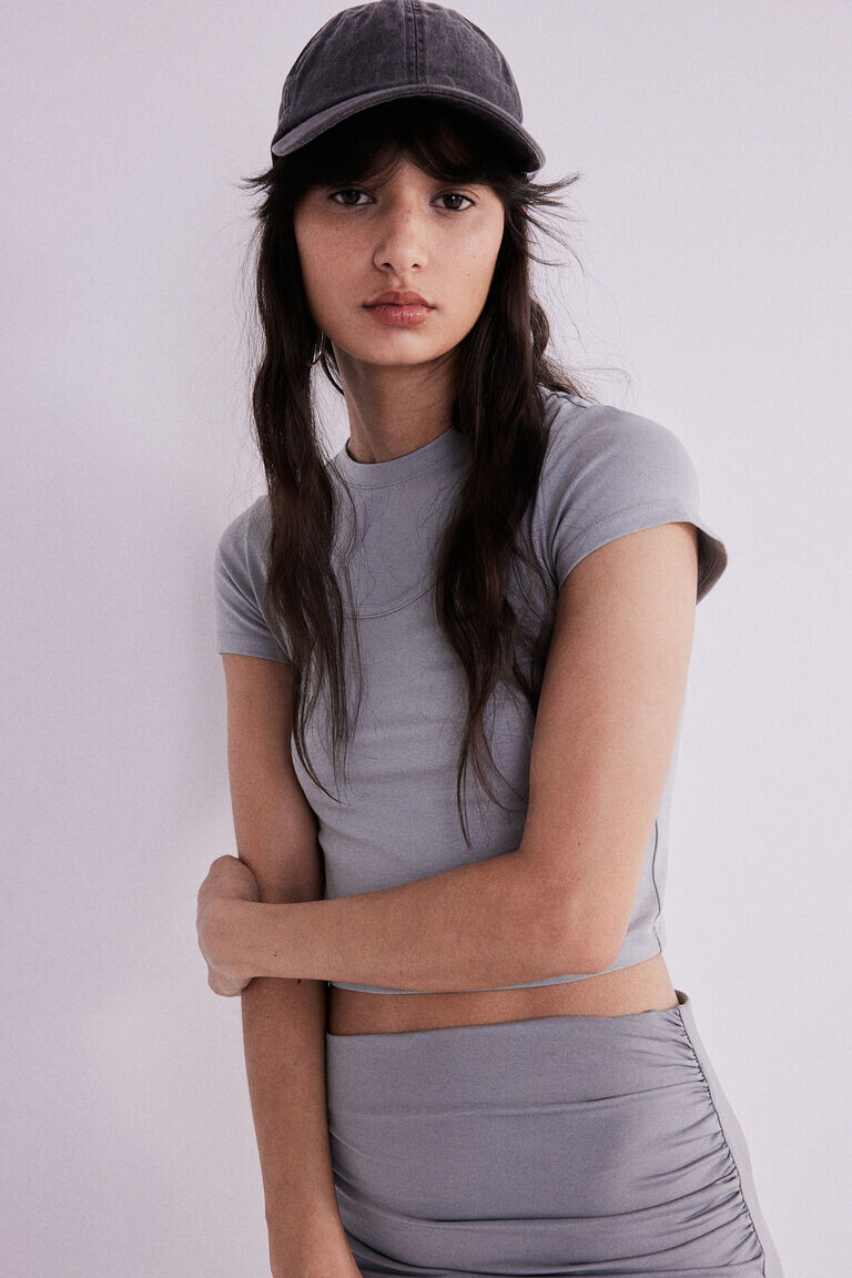 

Футболка со швами H&M, серый