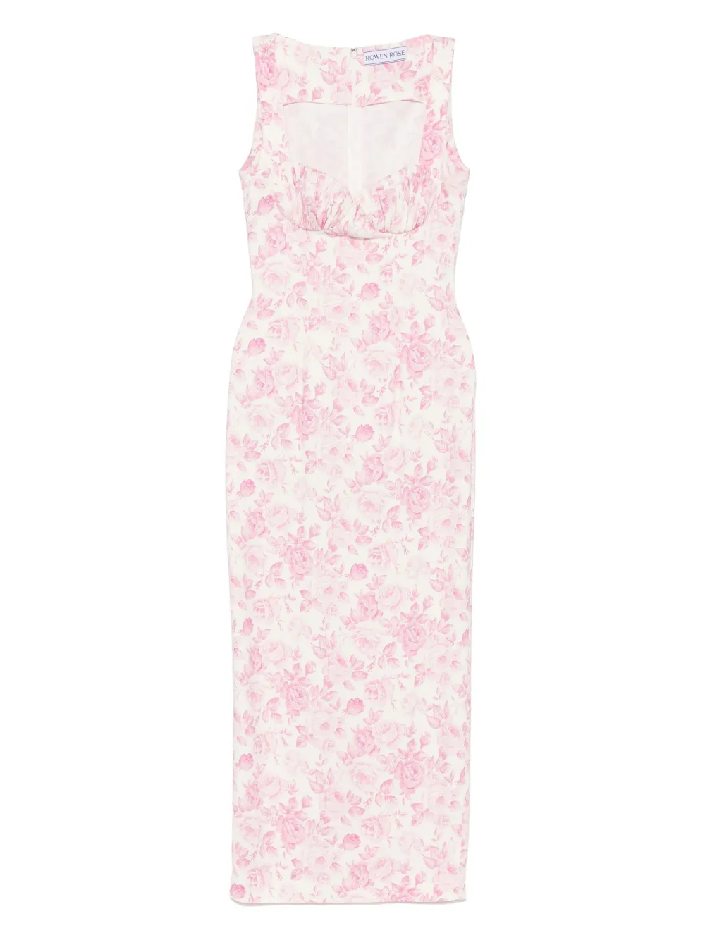 

Платье макси с принтом Rowen Rose, белый